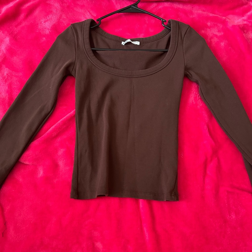 Zara Chocolate Brown Long Sleeve Bodysuit